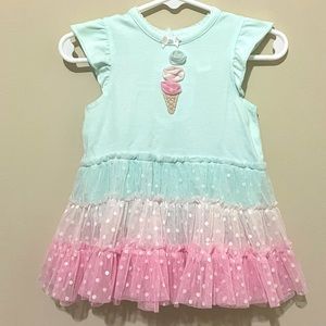 Little Me 12M Ruffle Dress EUC
